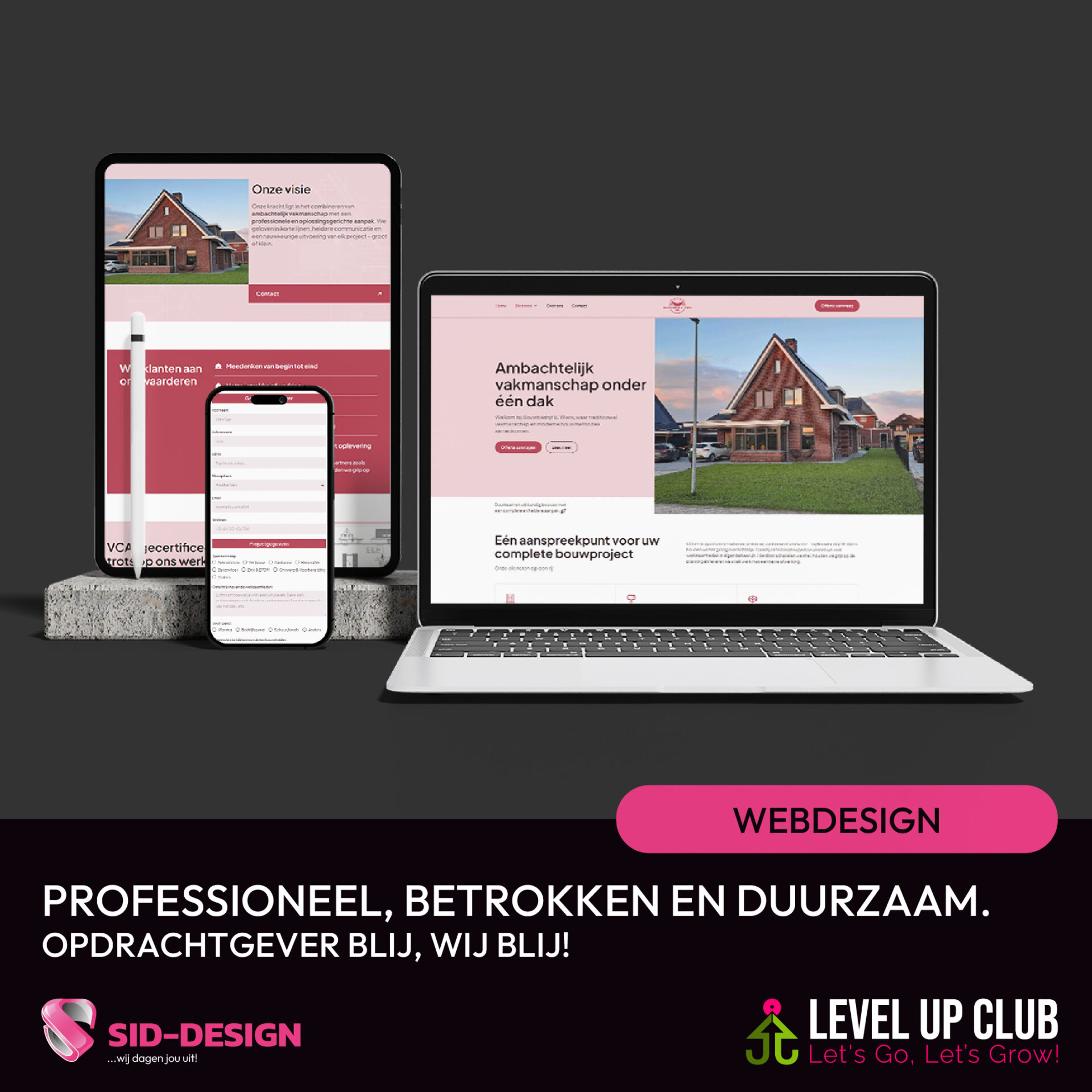 Website voor bouwbedrijf